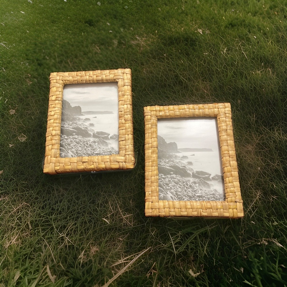 Lot Of 2 Threshold 5x7 Woven Picture Frame Natural Home Décor New Rustic Beach